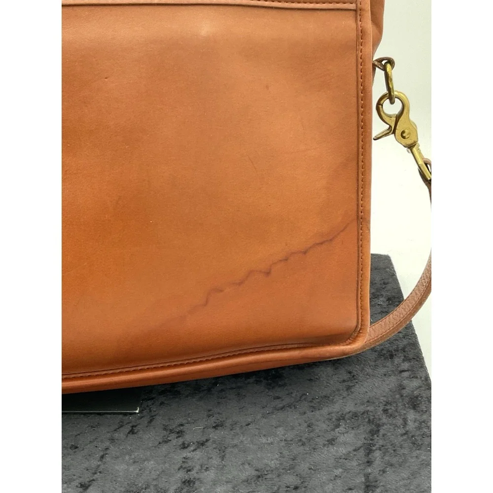 VINTAGE BRITISH TAN COACH LEATHER LAPTOP BRIEFCASE MESSENGER BAG